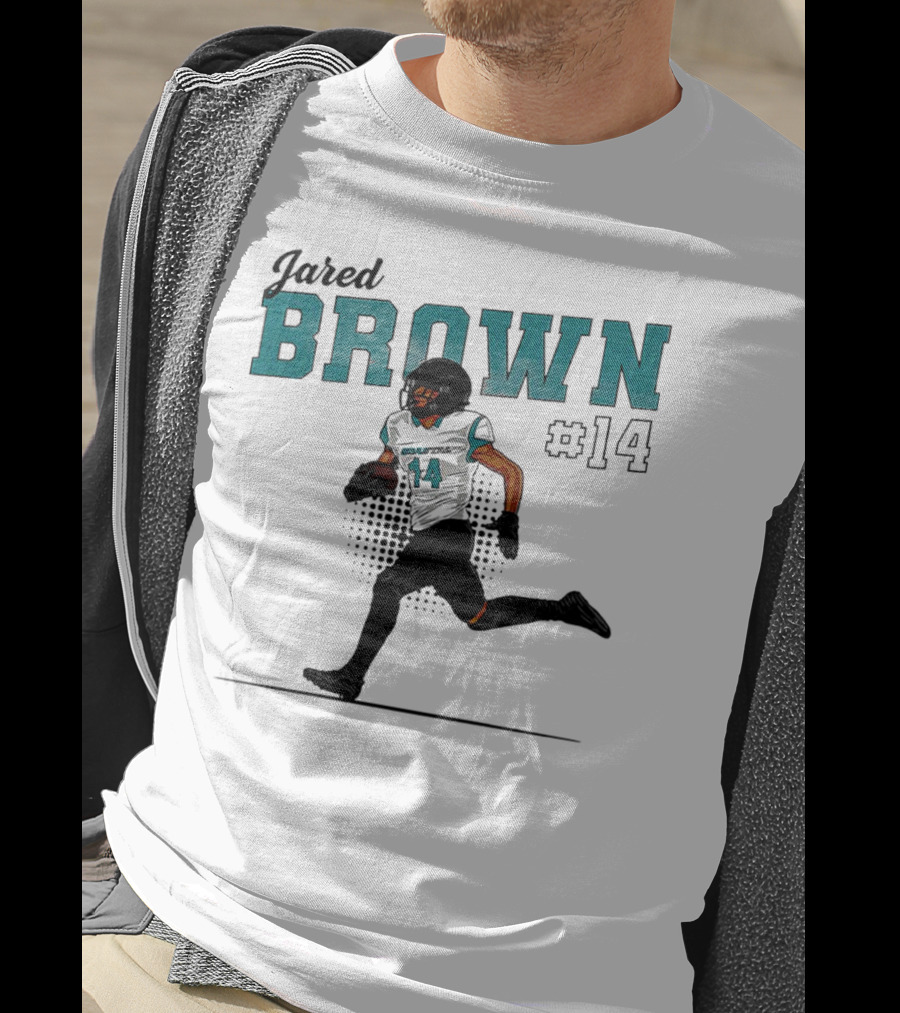 Jared Brown Coastal Carolina Football #14 Caricature T-Shirt