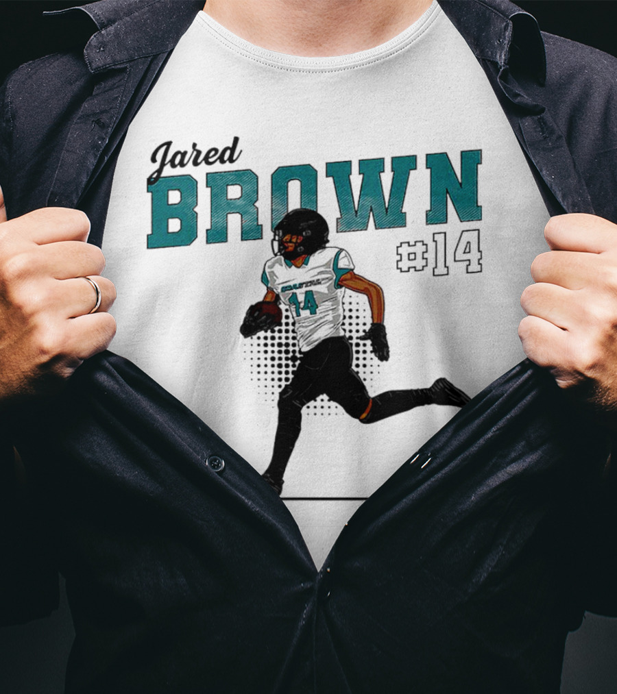 Jared Brown Coastal Carolina Football #14 Caricature T-Shirt