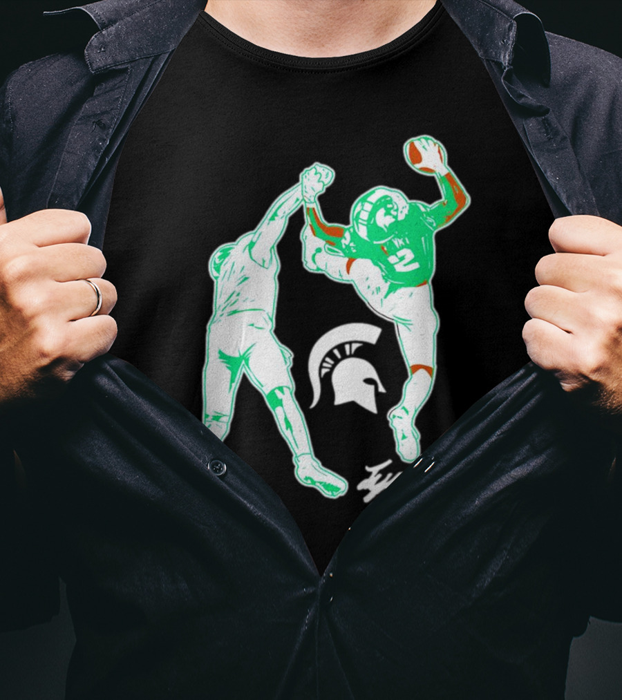 Tyrell Henry Signature Michigan State Spartans Football Catch T-Shirt