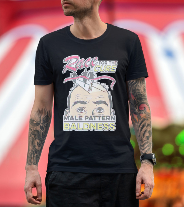 Premium T-Shirt: Race for the Cure Male Pattern Baldness Bald Head Runners T-Shirt Race for the Cure Male Pattern Baldness Bald Head Runners T-Shirt