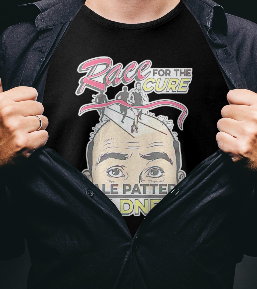 Race For The Cure Male Pattern Baldness Bald Head Runners T-Shirt
