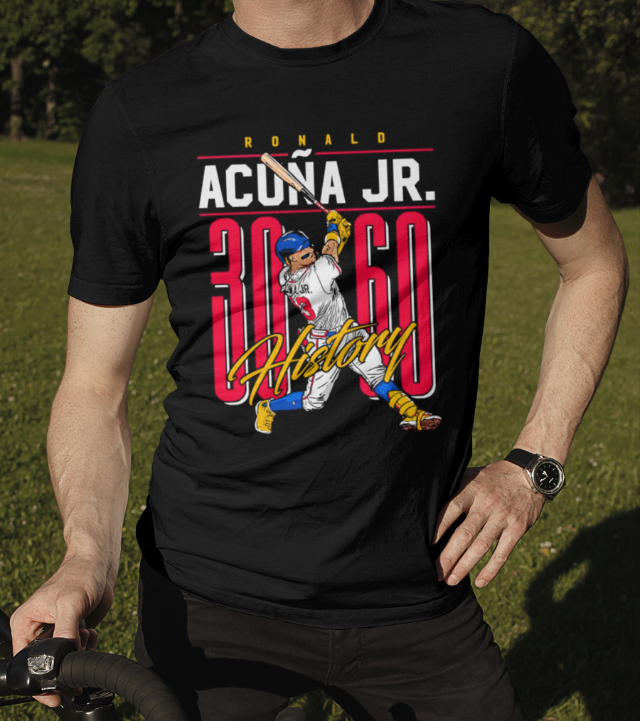 Ronald Acuña Jr. 30 60 History Atlanta Braves Baseball Iconic Achievement T-Shirt