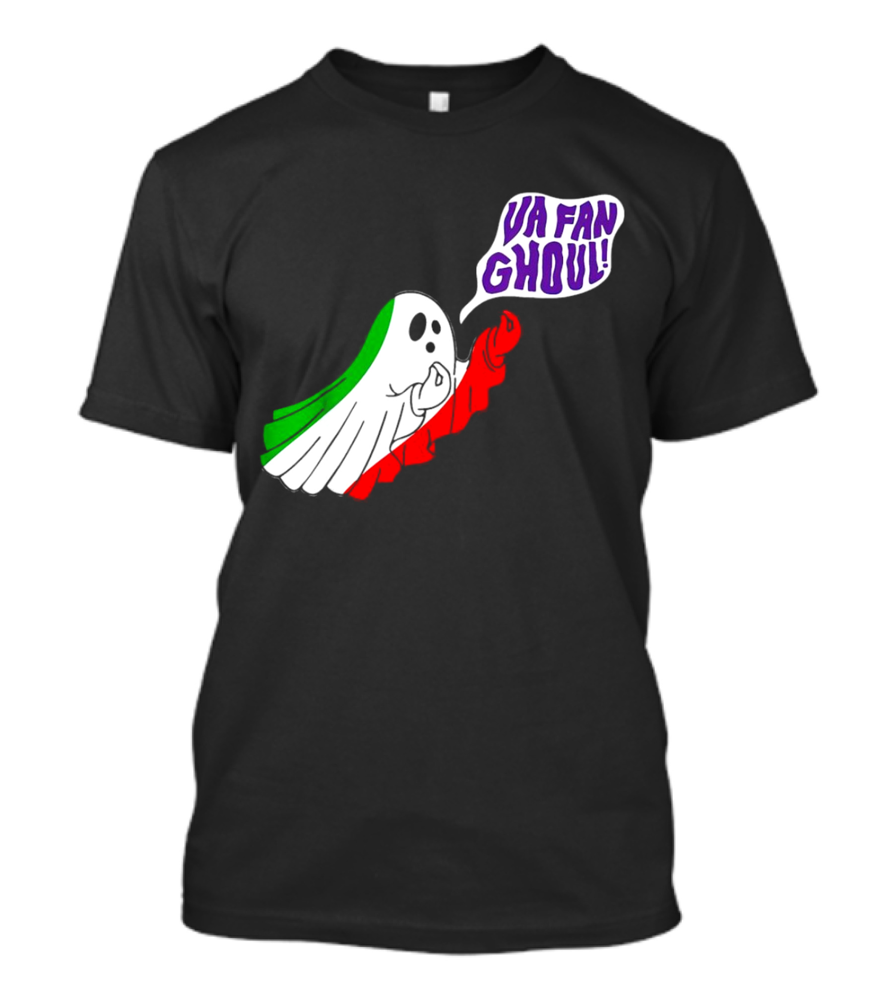 Va Fan Ghoul Ghost With Italian Flag Colors Halloween T-Shirt