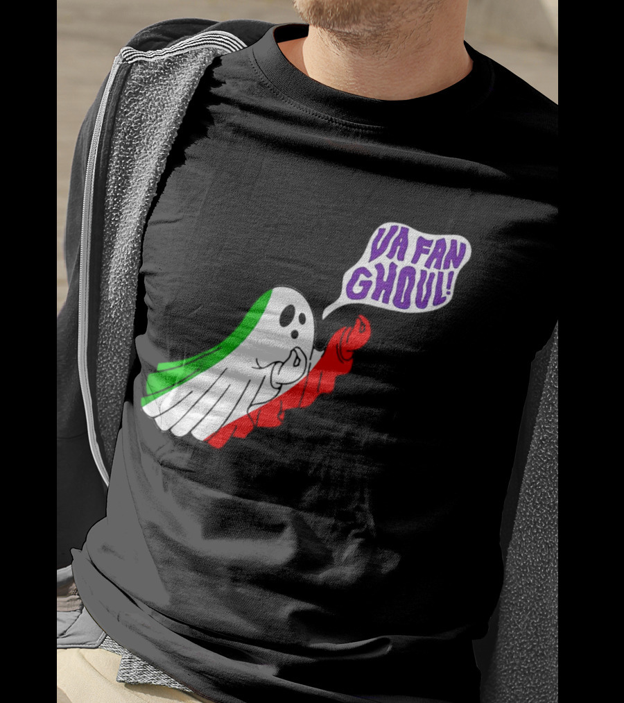 Va Fan Ghoul Ghost With Italian Flag Colors Halloween T-Shirt