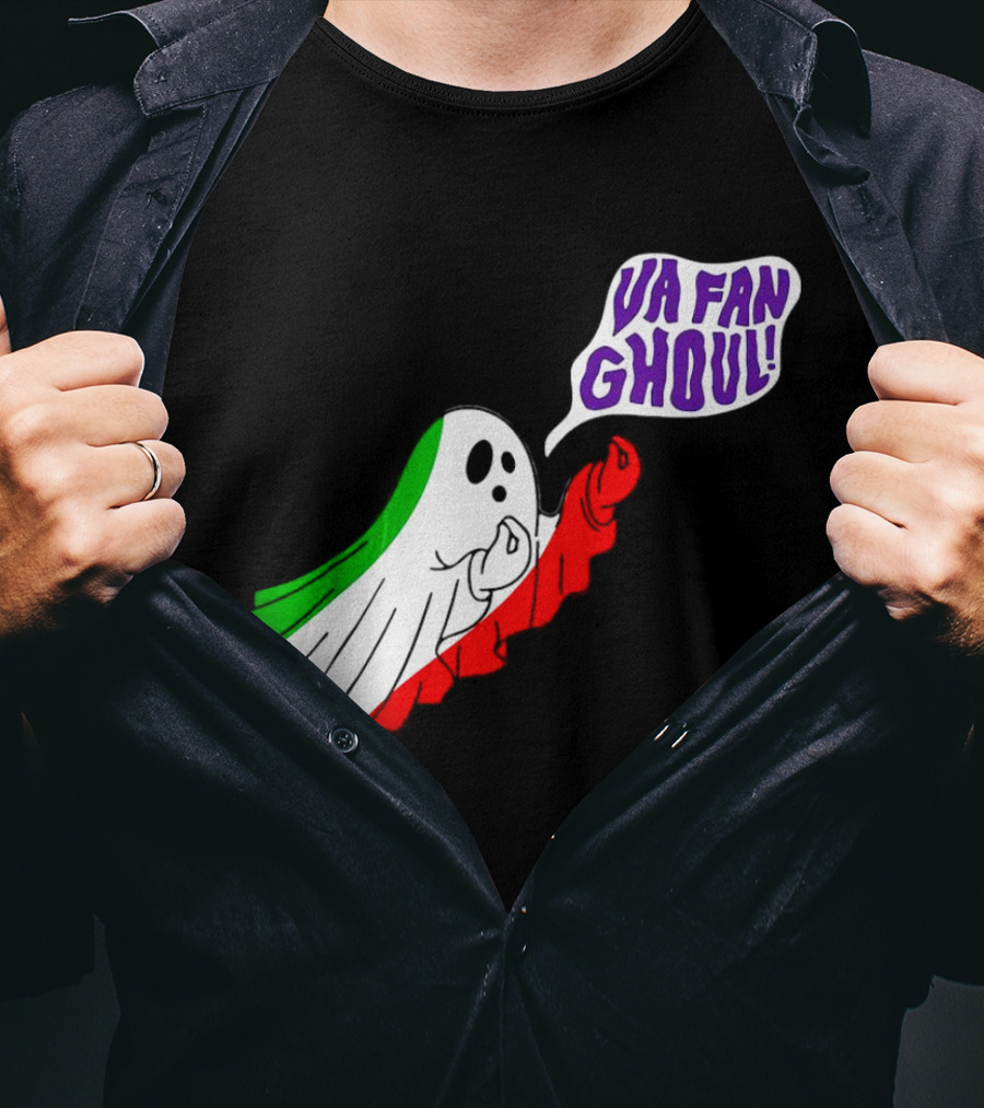 Va Fan Ghoul Ghost With Italian Flag Colors Halloween T-Shirt
