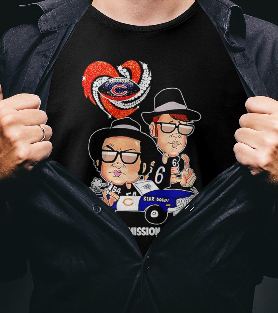 Chicago Bears We're On A Mission From God With Blues Brothers Theme T-Shirt