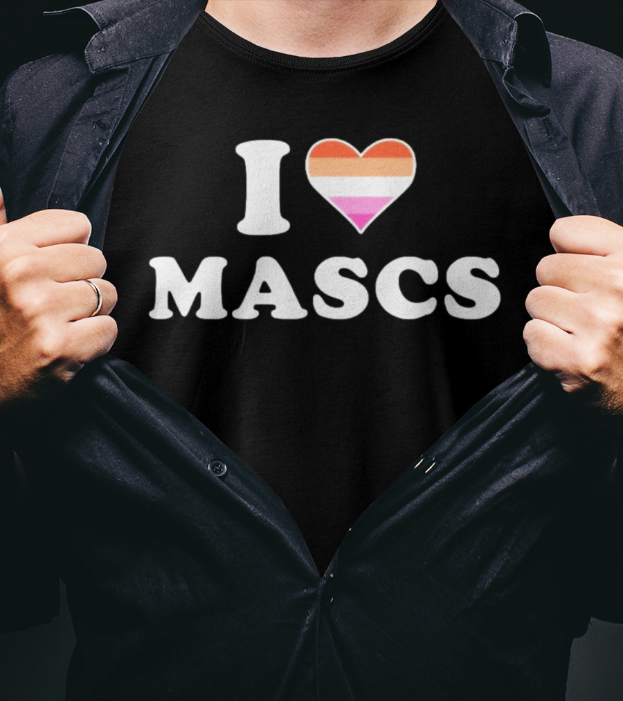 I Heart Mascs Lesbian Pride Colors T-Shirt
