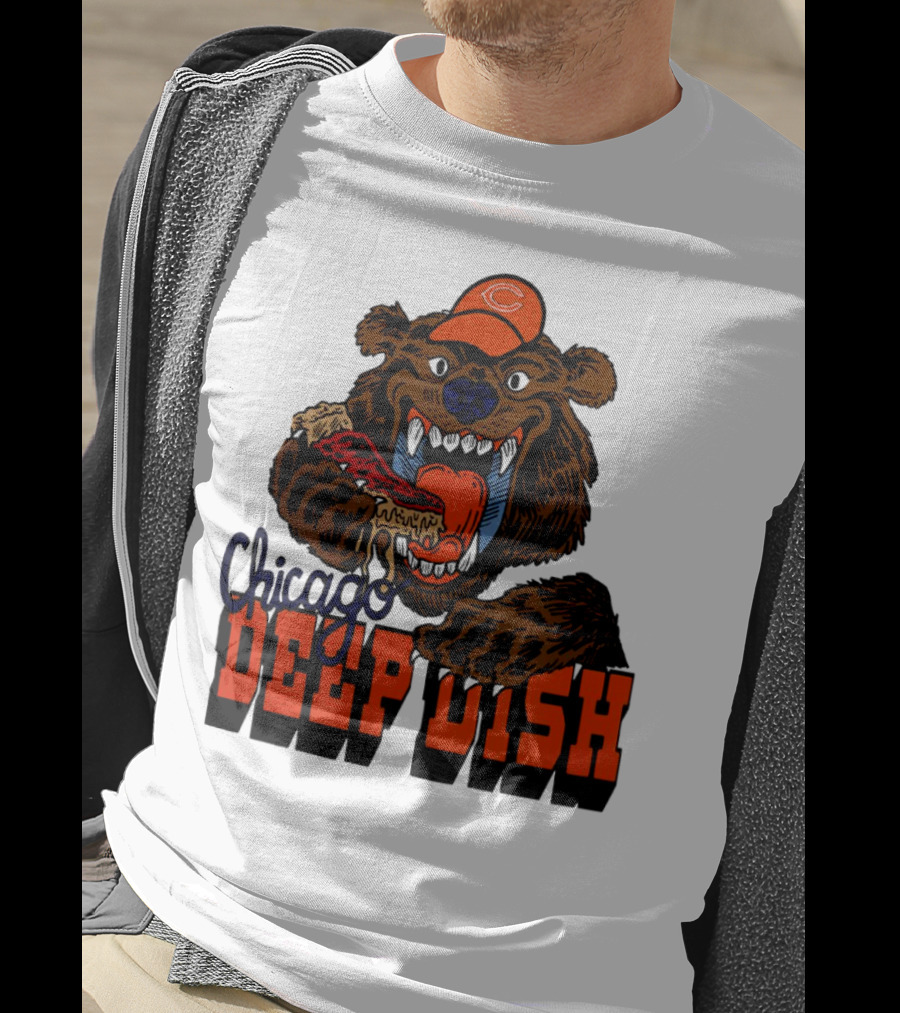 Chicago Bears Deep Dish Pizza Bear T-Shirt