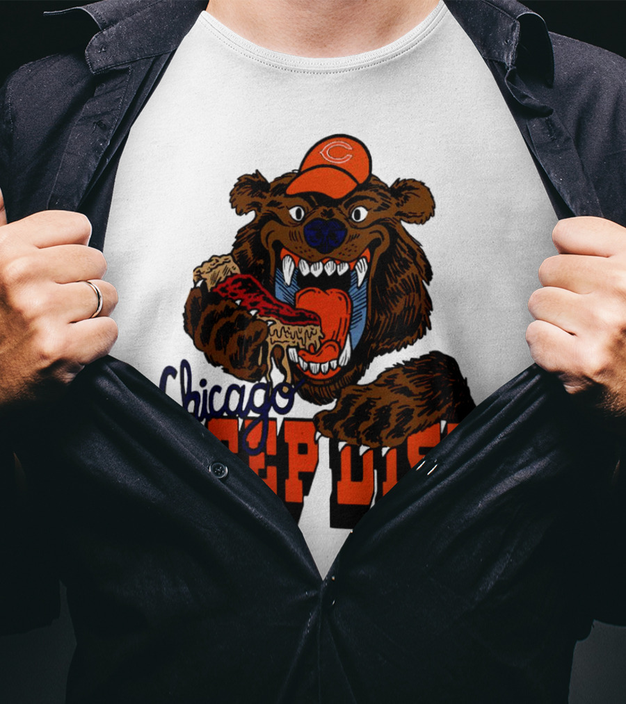 Chicago Bears Deep Dish Pizza Bear T-Shirt