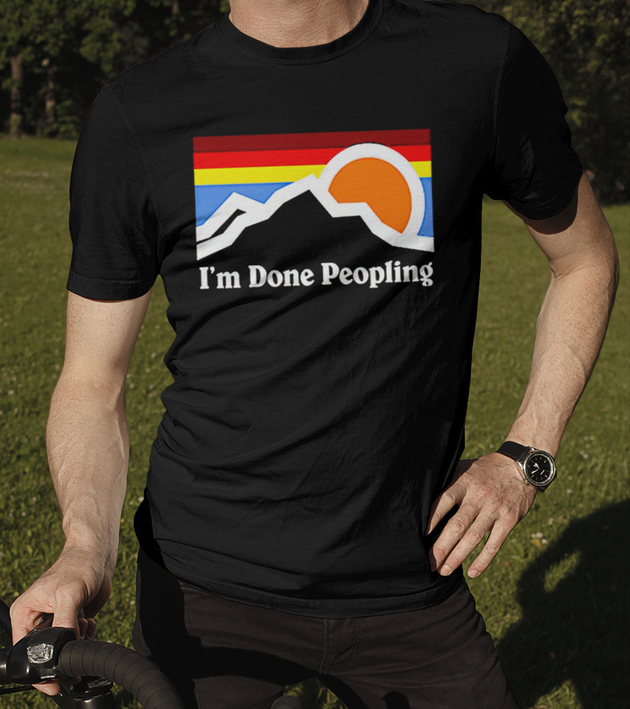I'm Done Peopling Retro Mountain Sunset T-Shirt