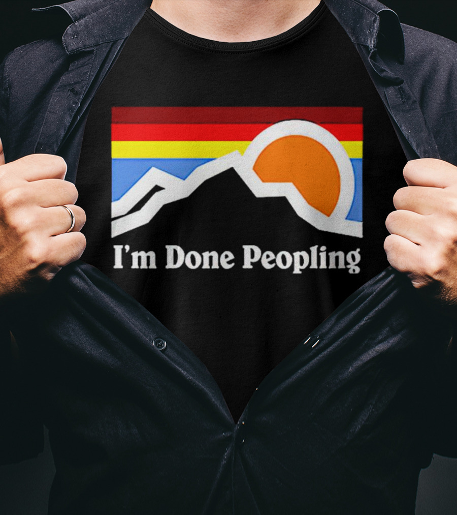I'm Done Peopling Retro Mountain Sunset T-Shirt