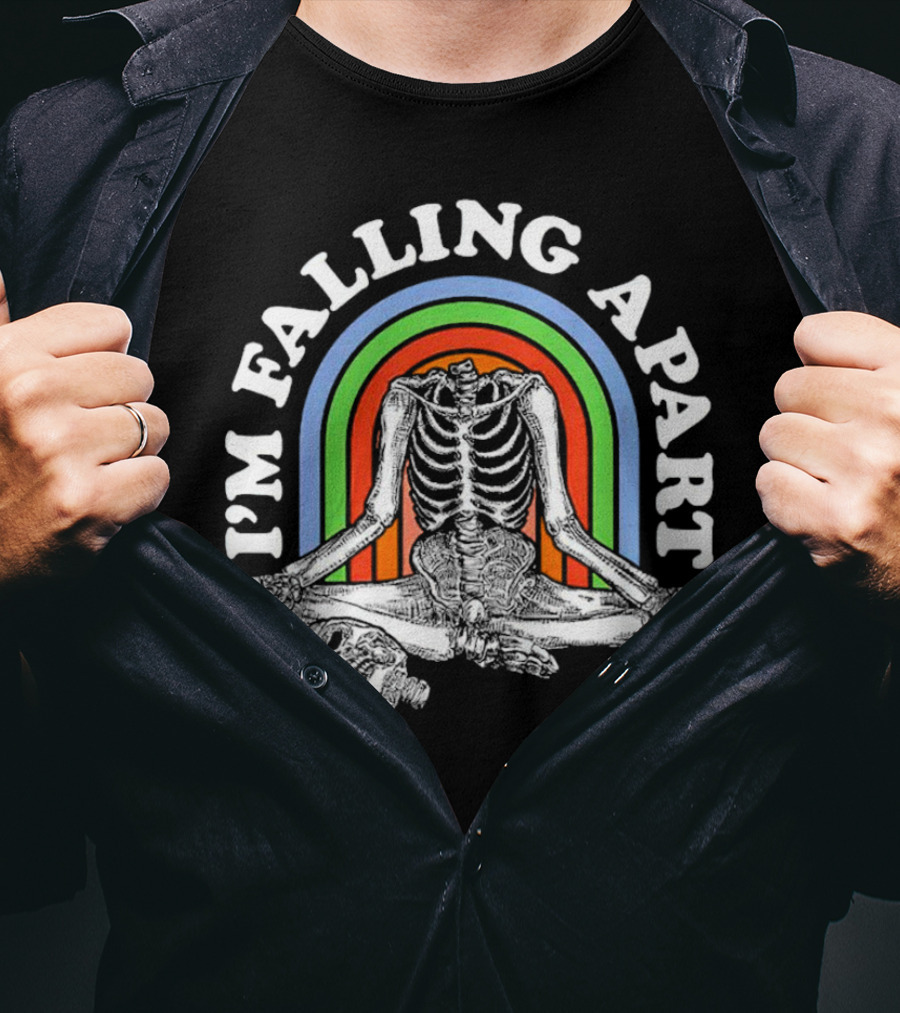 I’m Falling Apart Skeleton Retro Rainbow T-Shirt
