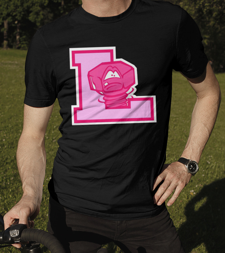 Lansing Lugnuts Pink L Logo Retro T-Shirt