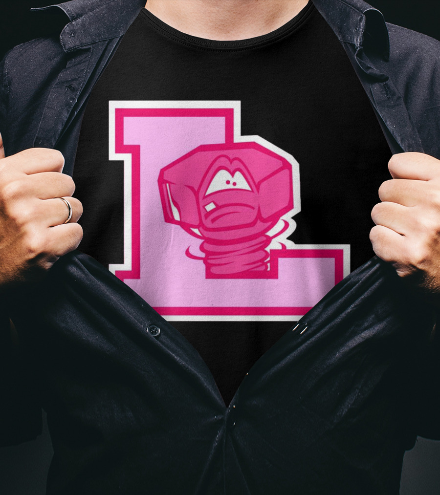 Lansing Lugnuts Pink L Logo Retro T-Shirt