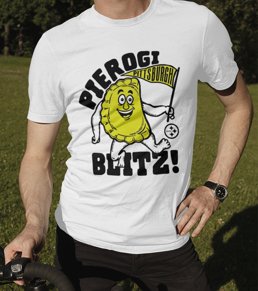 Pittsburgh Pierogi Blitz Steelers Flag T-Shirt