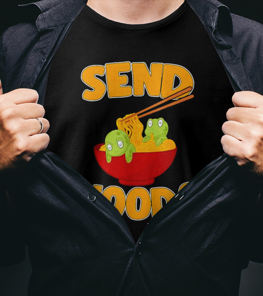 Send Noods Cute Turtles In Ramen Bowl T-Shirt
