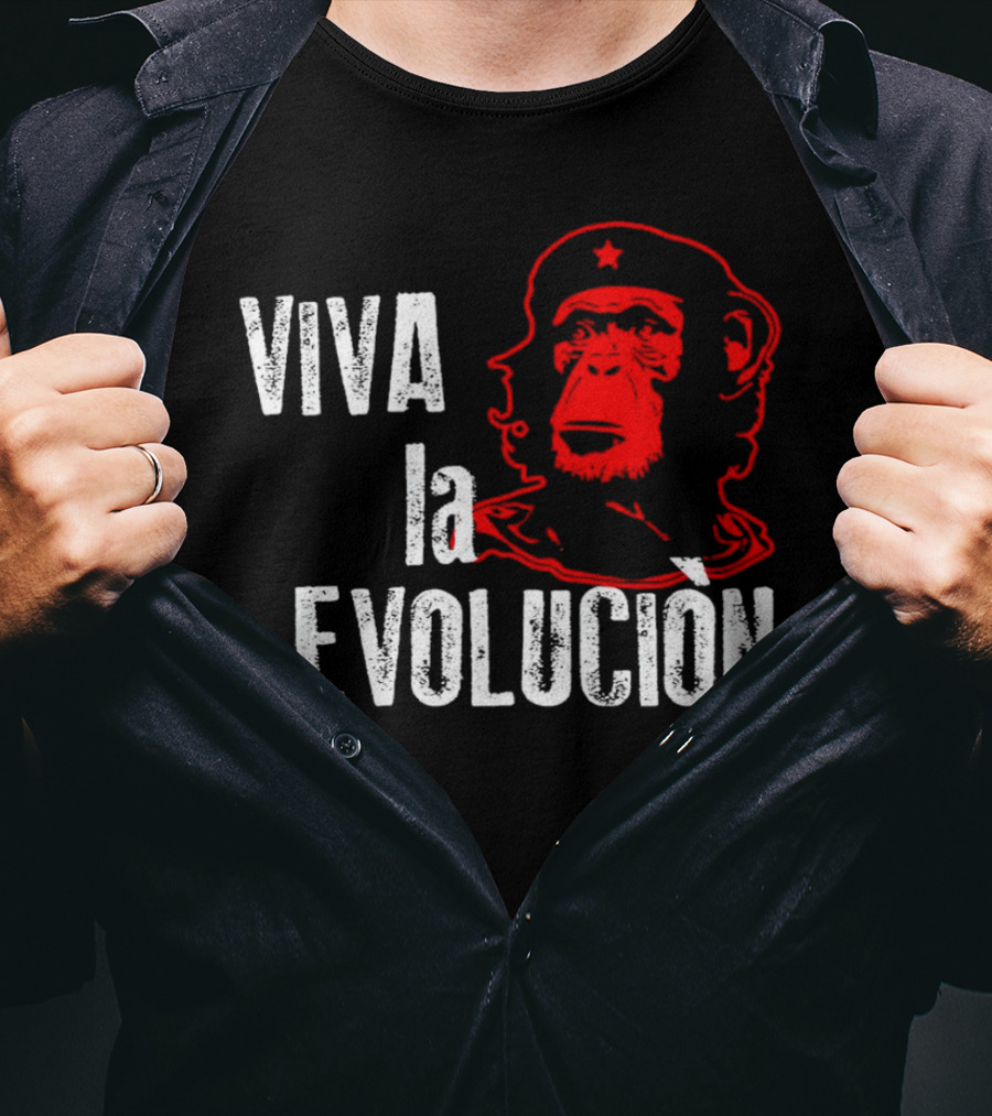 Viva La Evolucion Che Guevara Monkey Red Star T-Shirt
