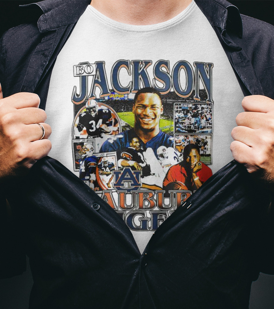 Bo Jackson Auburn Tigers #34 Sports Collage T-Shirt