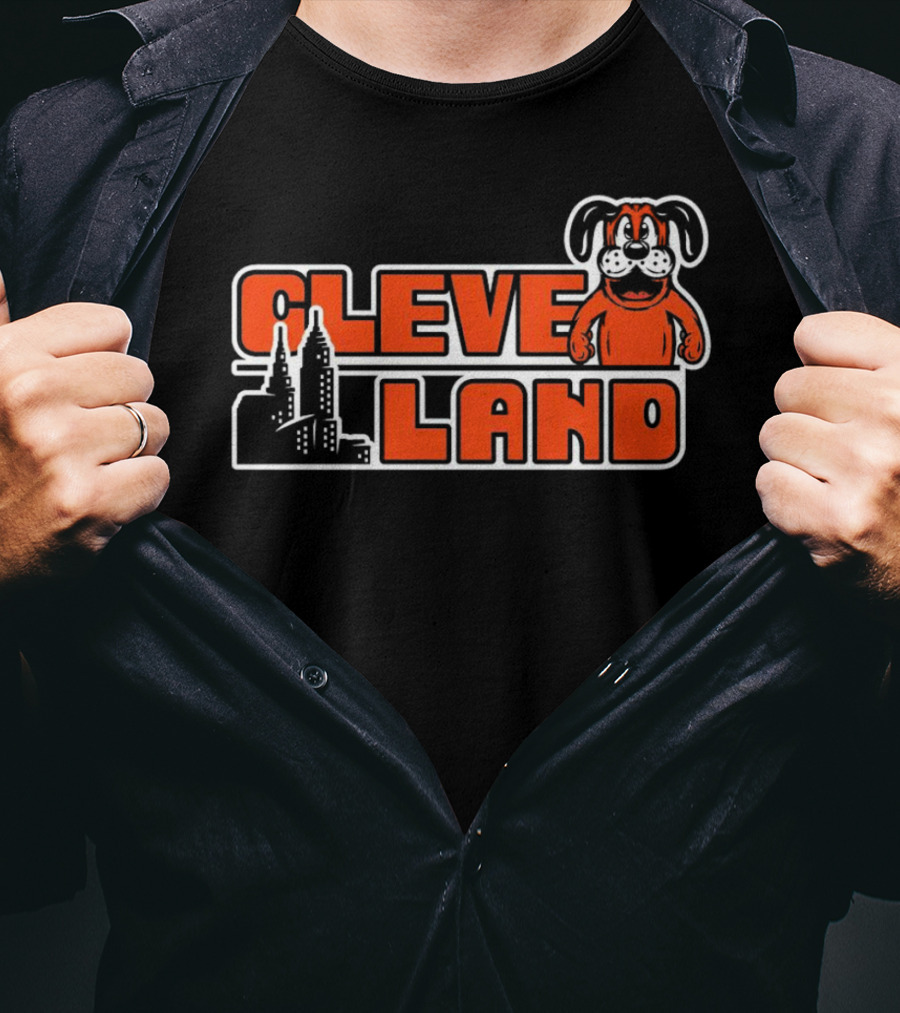 Cleveland City Browns Skyline Dog T-Shirt