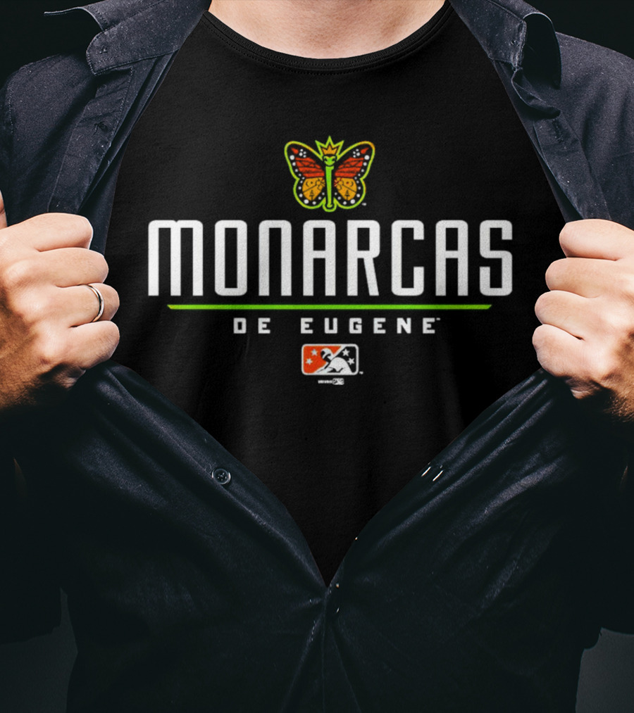 Monarcas De Eugene Butterfly Logo Minor League Baseball T-Shirt