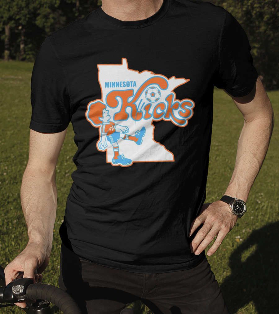 Minnesota Kicks Soccer Player In State Outline T-Shirt