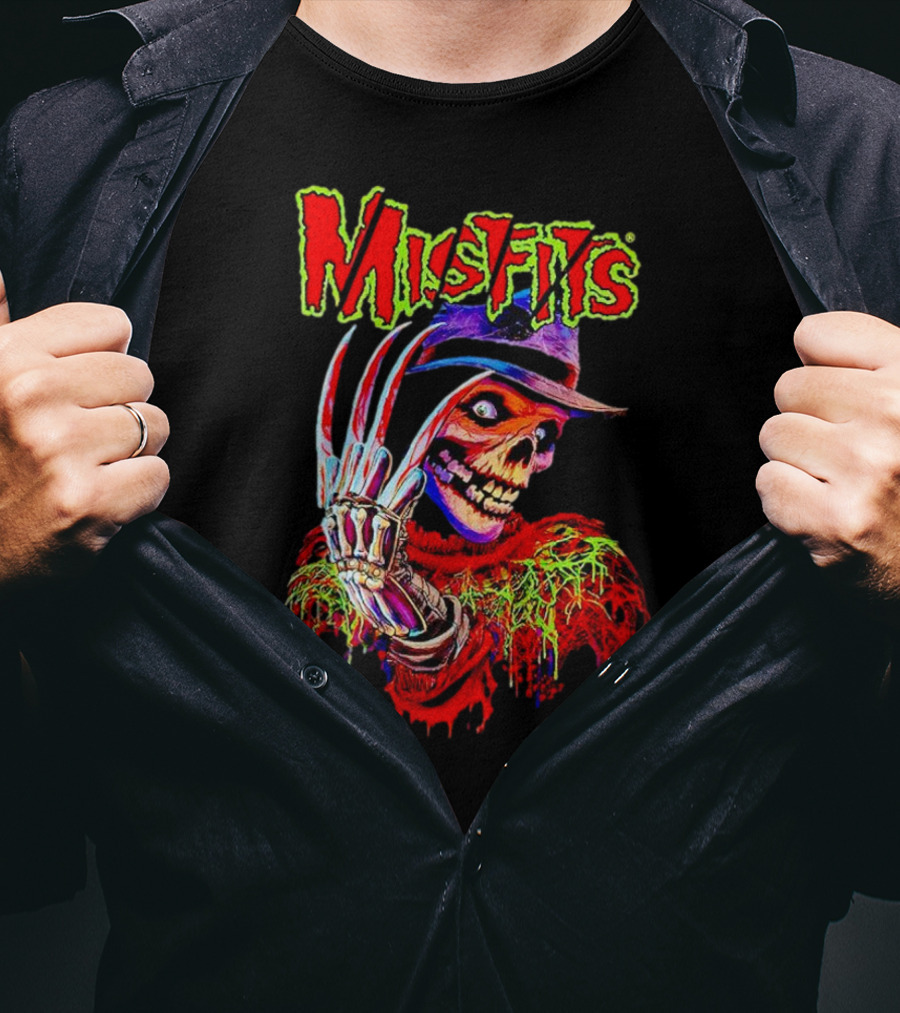 Misfits Skull Halloween Freddy Krueger Inspired T-Shirt