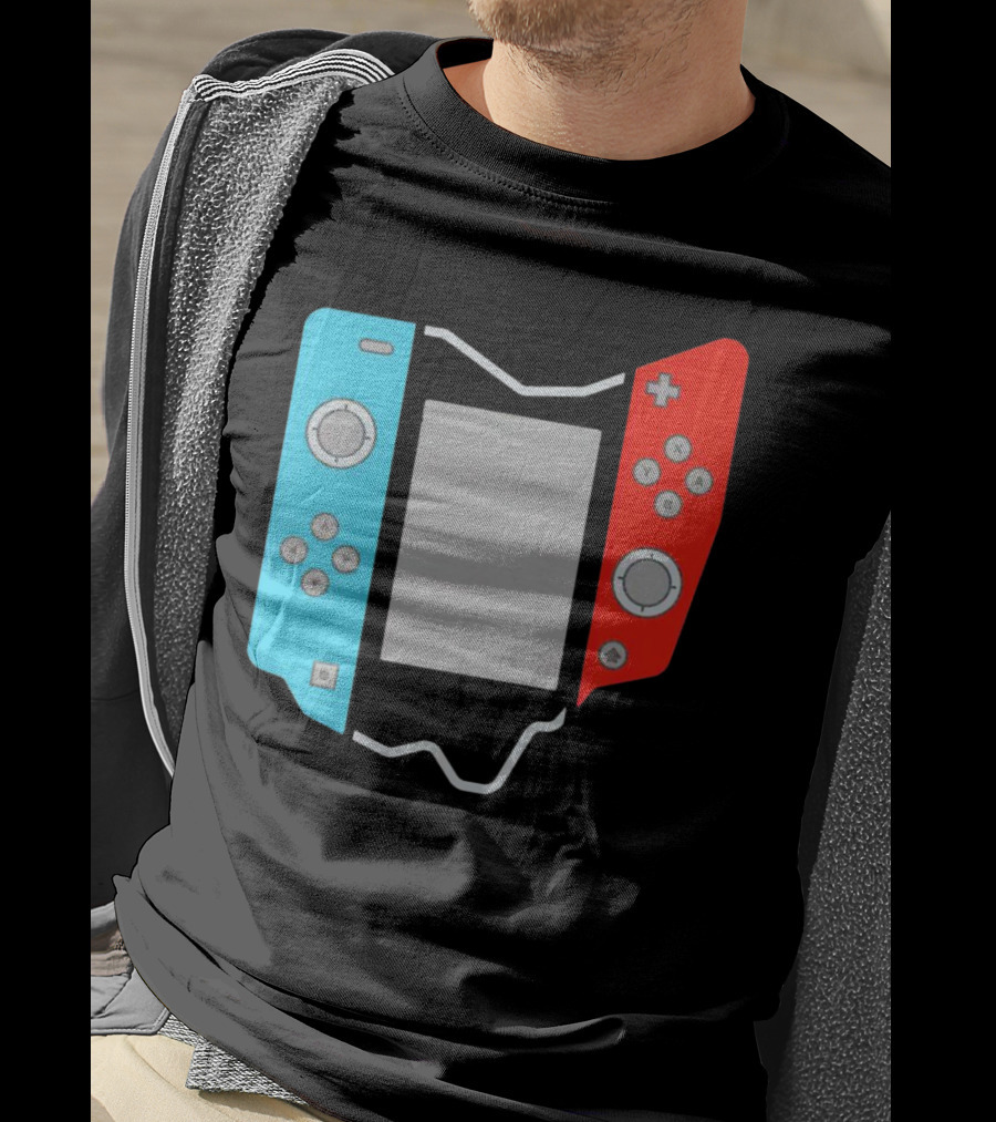 Ohio Gamepad Outline With Blue And Red Controller T-Shirt