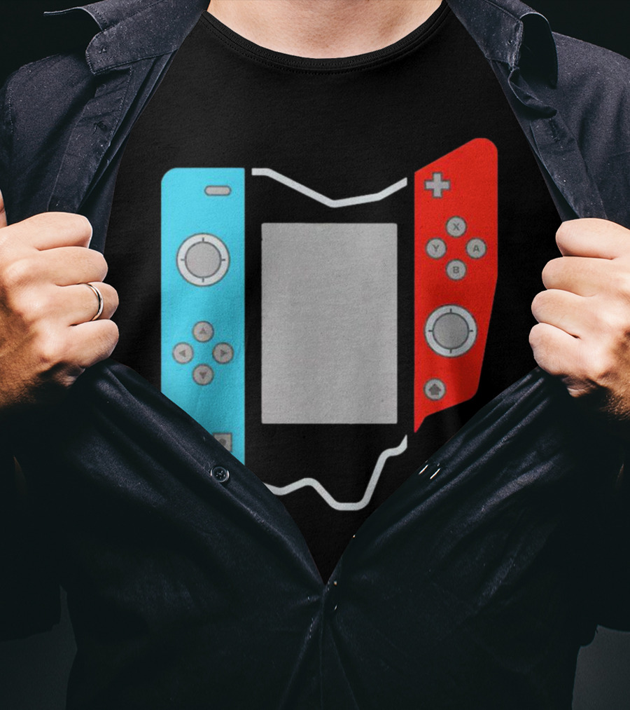 Ohio Gamepad Outline With Blue And Red Controller T-Shirt