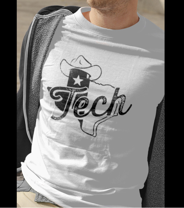 Texas Tech Red Raiders State With Stetson Hat Cowboy Star T-Shirt