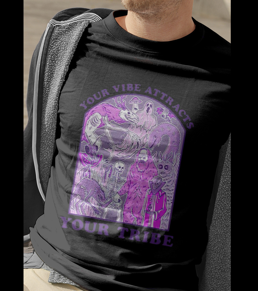 Your Vibe Attracts Your Tribe Violet Creatures And Spirits T-Shirt