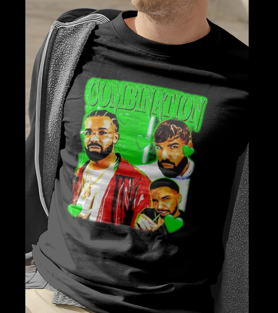 Combination Drake Green Hearts Trio T-Shirt