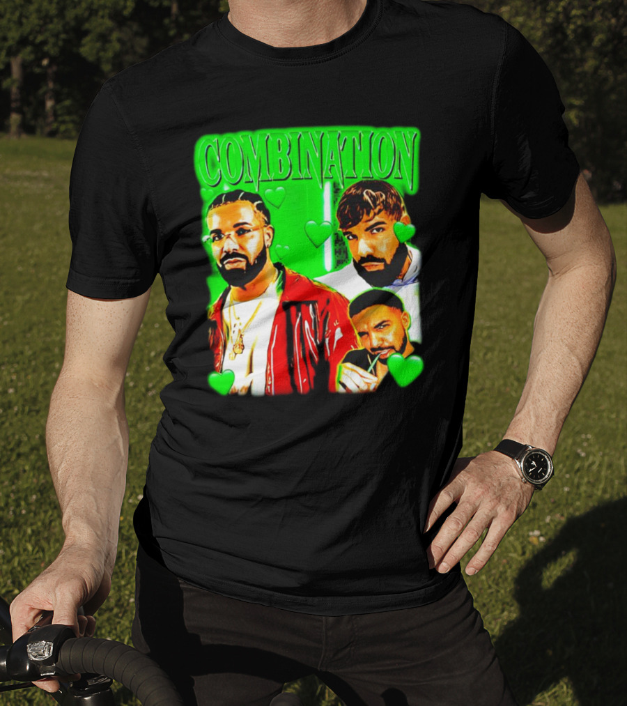 Combination Drake Green Hearts Trio T-Shirt