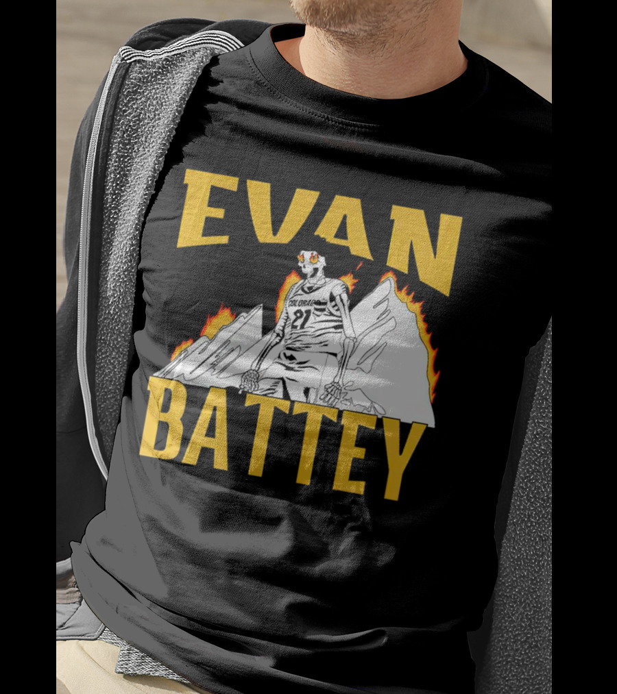 Evan Battey Colorado Buffaloes Basketball 21 Mountain Flames T-Shirt