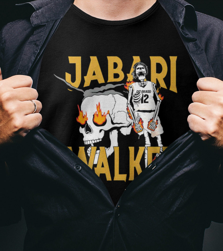 Jabari Walker Colorado Basketball Skull And Flames T-Shirt