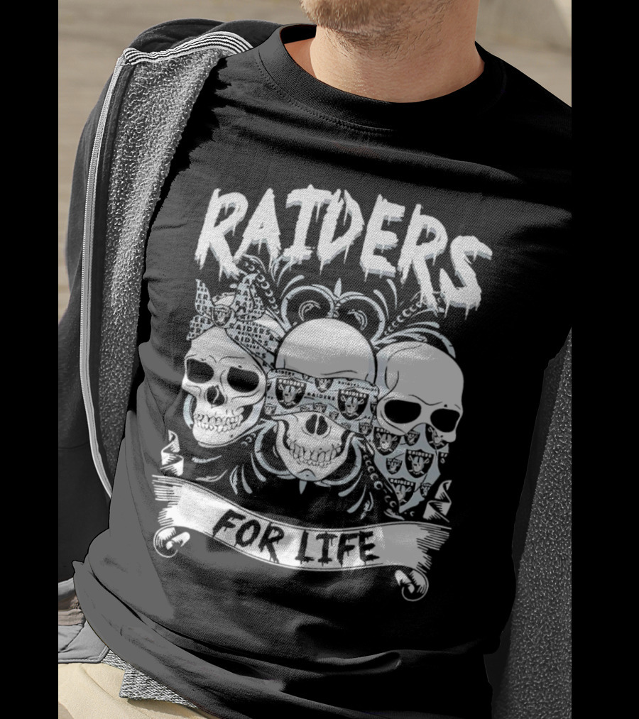 Raiders Skulls Bandana For Life T-Shirt