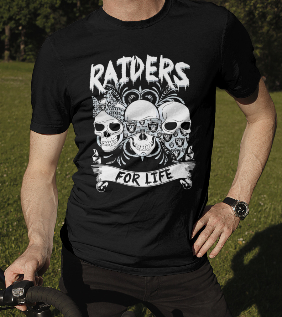 Raiders Skulls Bandana For Life T-Shirt