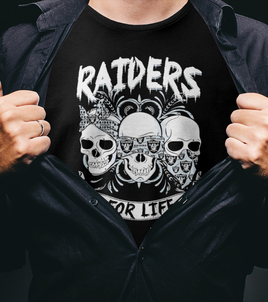 Raiders Skulls Bandana For Life T-Shirt