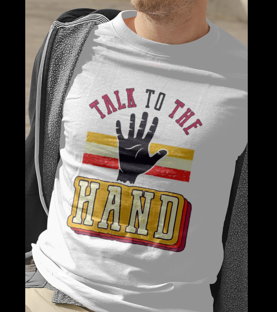 TALK TO THE HAND Retro Stripes T-Shirt