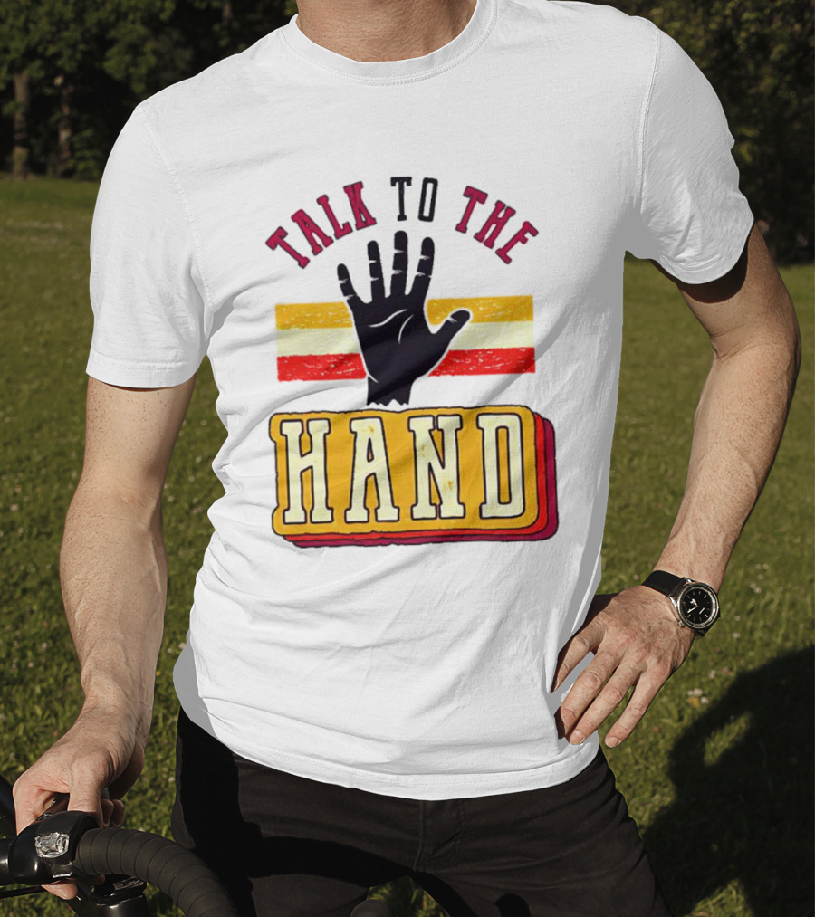 TALK TO THE HAND Retro Stripes T-Shirt