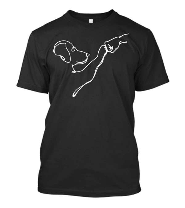 Dog High Five Sketch Outline T-Shirt