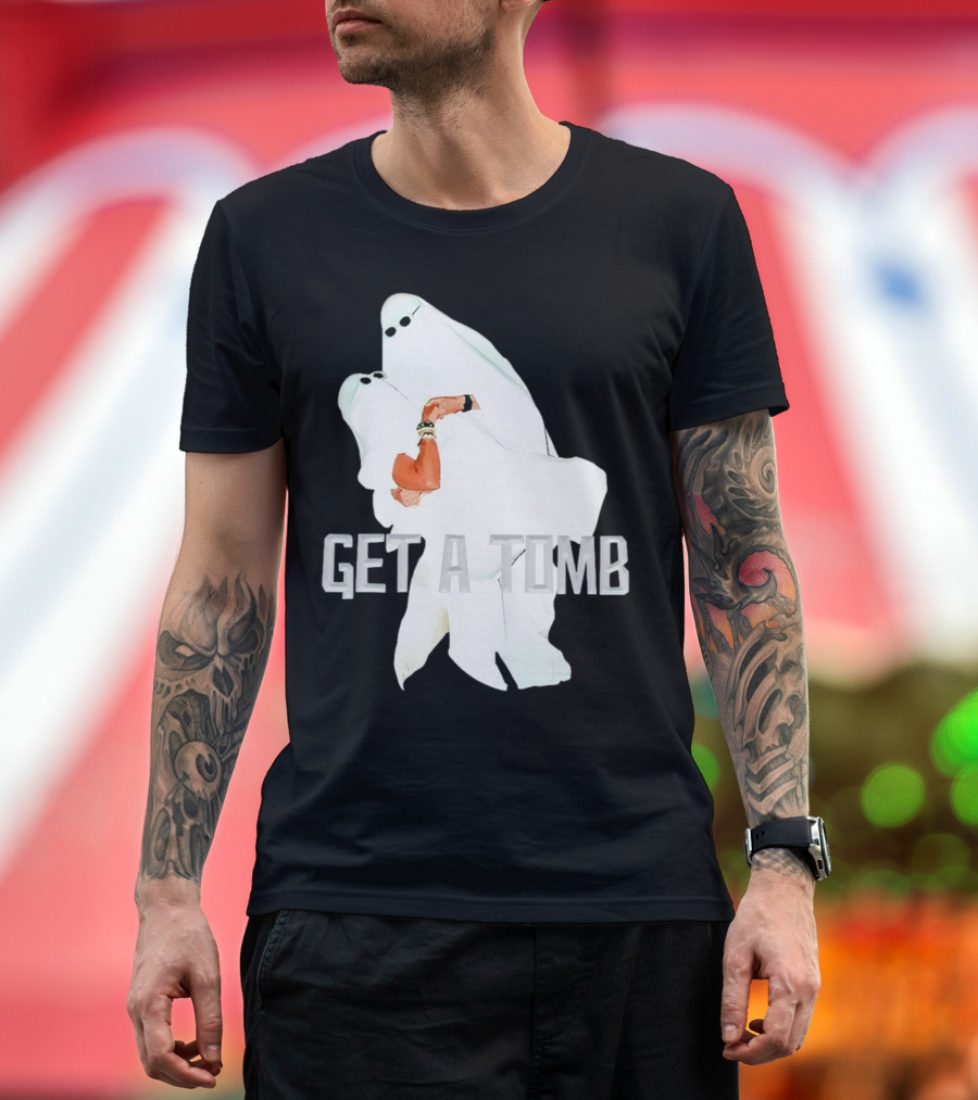 GET A TOMB Ghosts Carrying Figure Halloween Humor T-Shirt