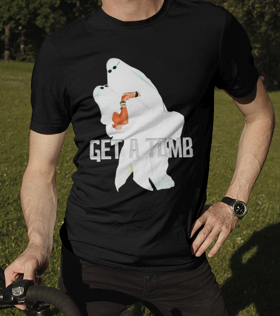 GET A TOMB Ghosts Carrying Figure Halloween Humor T-Shirt