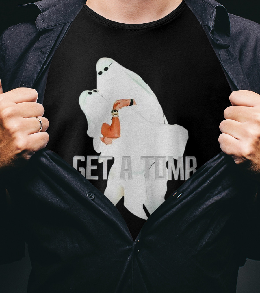 GET A TOMB Ghosts Carrying Figure Halloween Humor T-Shirt
