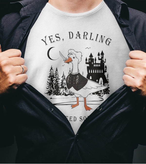 Yes Darling Astarion Goose Do You Need Something Medieval Castle Moon Forest T-Shirt