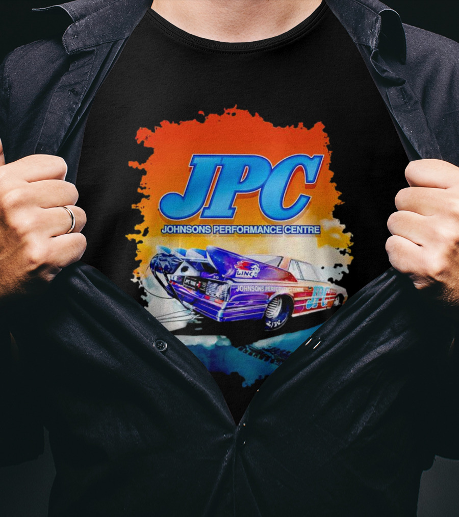 JPC Johnson’s Performance Centre Racing Car And Tire Marks T-Shirt