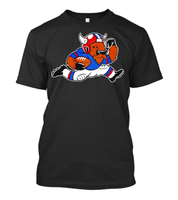 Running Buffalo Football Player In Blue And Red Helmet Monopolizing Wins T-Shirt