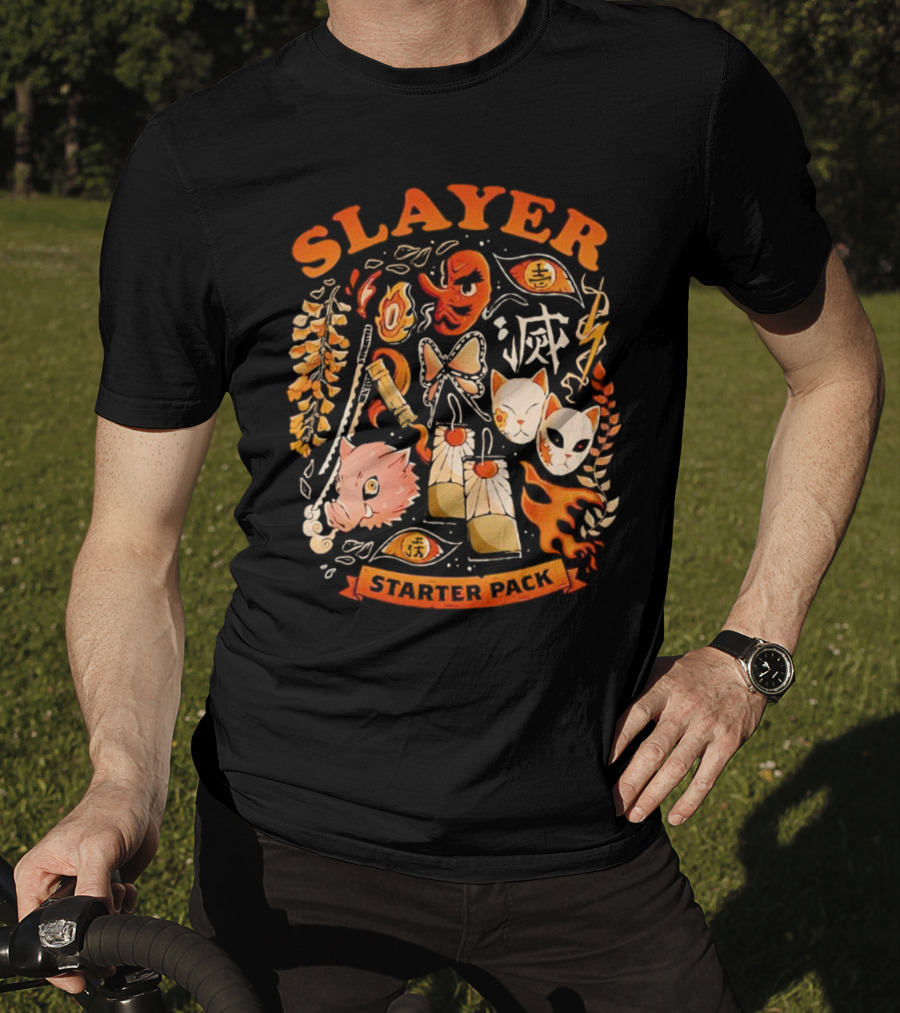 Slayer Starter Pack Kimetsu No Yaiba Symbols And Masks Collection T-Shirt