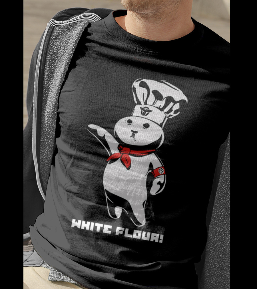White Flour Funny Character Chef Satire T-Shirt