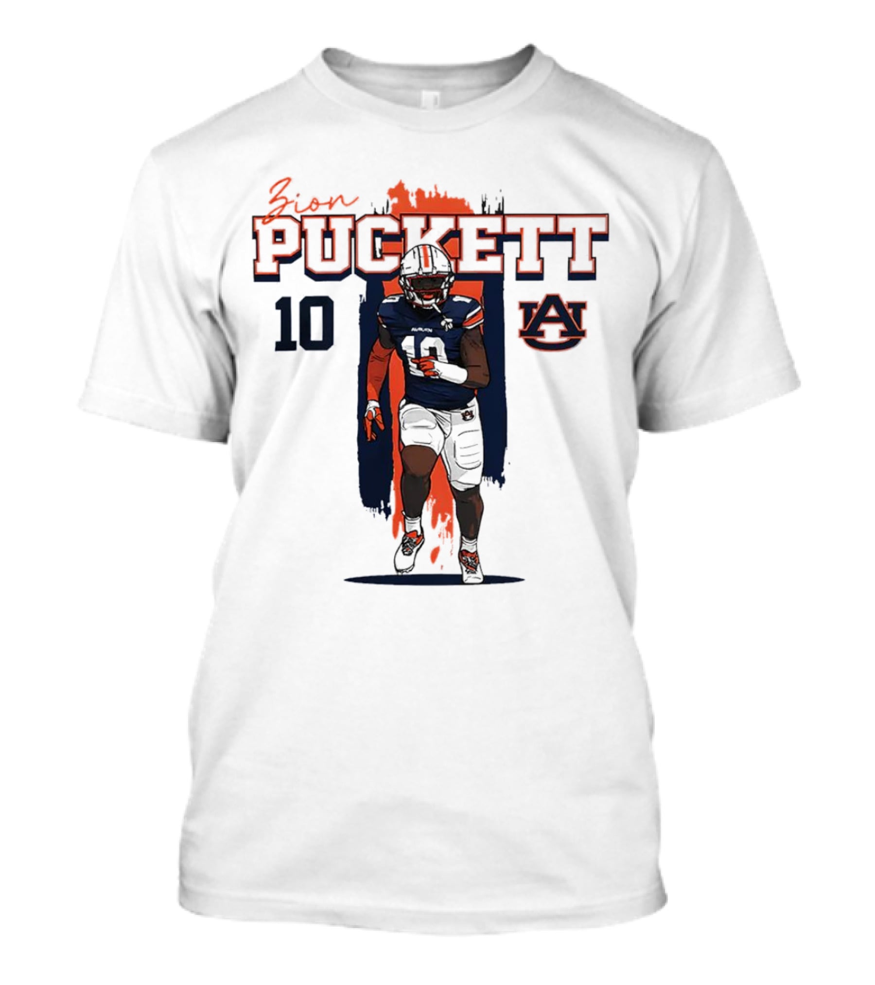Zion Puckett Auburn Tigers 10 Caricature T-Shirt