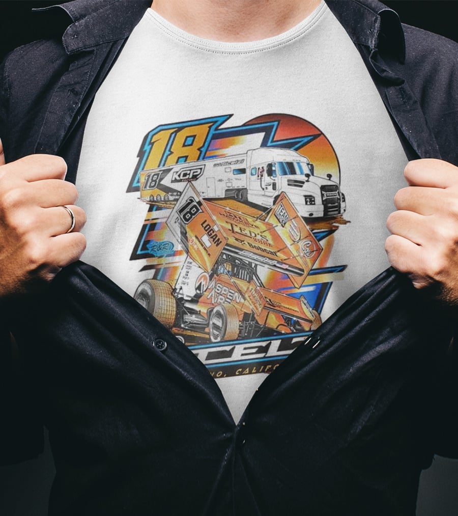 Gio Scelzi Racing KCP 18 Hauler Fresno California Sprint Car T-Shirt